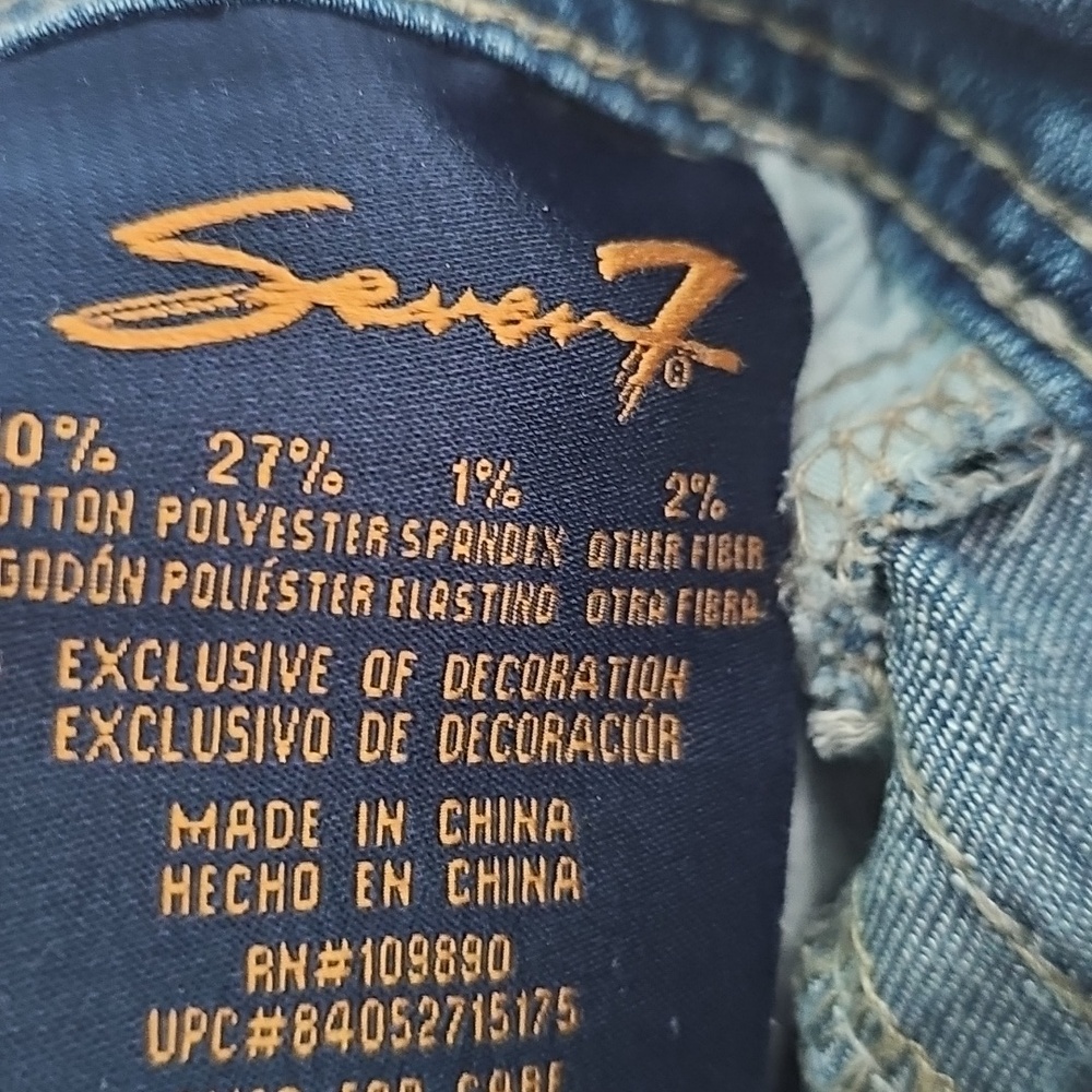 Seven 7 Women's Blue Denim Shorts SIZE 8 - Picture 3 of 5